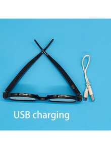 1pc Glow-In-The-Dark Glasses, Reflective Glasses, LED Sci-Fi Glow Glasses, Futuristic - Multicolor - View 4