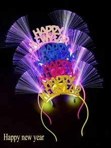 1pc 2026 Happy New Year Headband, New Year Decorative Gift Headband, Shiny Hair Accessory, Available In Multiple Colors, Suitable For Parties And Carnivals, Welcoming New Year Party Decor Headband - Multicolor - View 5
