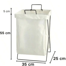 Large Foldable Clothes Organizer Basket 35x55 With Stand - Màu be - Xem 6