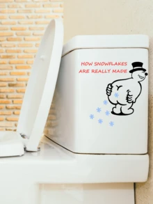 Autocollant de fenêtre humoristique de bonhomme de neige de Noël - Décoration de fenêtre de fête, avec le design drôle "Comment les flocons de neige sont vraiment faits". Idéal pour la décoration de fenêtre de Noël, le style festif de la maison et les accents saisonniers. Un autocollant de décoration de Noël unique pour le verre, le mur et la décoration de la pièce pendant la saison des fêtes. Cadeaux de Noël