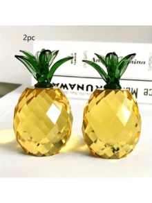 1 件 /2 件 /6 件黄色水晶菠萝装饰人造水果雕像玻璃水果雕像桌面摆件家居装饰 - 黃色 - 查看 9