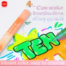 WUQIANNIAN 12/24/36/48 piezas Bolígrafo marcador acrílico de colores para álbum de fotos, manualidades, periódico, DIY, pintura especial, notas, números, resaltador de color, relleno, grafiti, pintura impermeable, temporada de regreso a clases