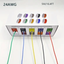 Juego de cables de cobre estañado de 18-26 AWG, bobina de cable trenzado, 5 colores (rojo, negro, amarillo, azul, verde), con aislamiento de silicona flexible, adecuado para DIY, automoción, hogar y cableado eléctrico - alta flexibilidad y durabilidad, cables electrónicos - Multicolor - Ver 3