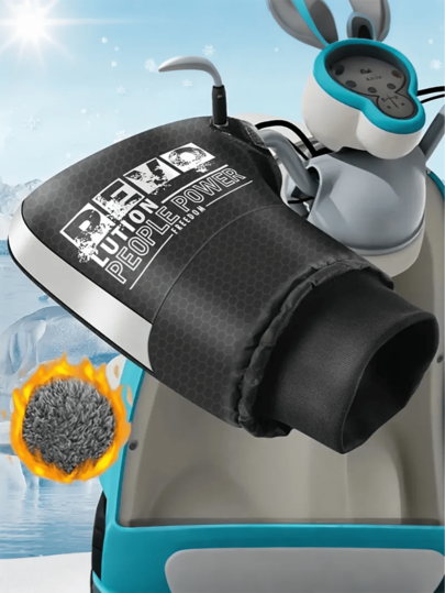 1 par de luvas à prova de vento, 1 par de luvas de inverno à prova de vento para guidão de motocicleta | Luvas de guidão mais quentes, adequadas para ciclismo em clima frio