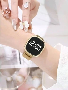 6件組：1件女士數位手錶與5件心形珠寶飾品，包含戒指、項鍊、手鍊與耳環，適合情人節禮物、聖誕禮物、畢業禮物或學校使用 - 彩色 - 查看 7