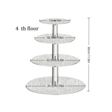 Đế bánh acrylic hình tháp tròn trong suốt với kết cấu bằng đá hiển thị cho nhiều lớp món tráng miệng, cho đám cưới, sinh nhật và tiệc tùng - Trong sáng - Xem 5