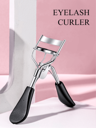 1 st bärbar ögonfransböjare med 10 st silikonkuddar, icke-skadlig, precist fransböjningsverktyg, unisex, allergivänlig, batterilös, förlänger ögonfransböjningen för större ögon. Skönhets- och sminkverktyg för personligt hemmabruk (svart), smink, billigt, rumsinredning, sminkbord, resor, sovrum, sminktillbehör, ögonfransböjare, billigt, strumpbyxor, smink, sminkverktyg, billiga saker, presenter, presenter till kvinnor, julklappar