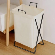 Large Foldable Clothes Organizer Basket 35x55 With Stand - Màu be - Xem 2