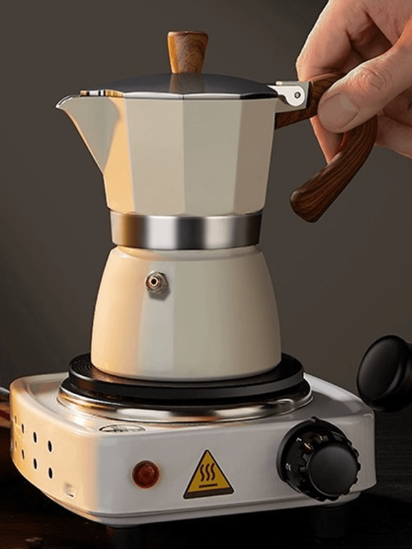 1 pieza Cafetera de espresso de aluminio para estufa con acción manual, perfecta como regalo de Navidad para uso en el hogar y restaurantes; regalos de Navidad, Halloween, regreso a clases, Día del Maestro. 1 pieza Cafetera de espresso clásica italoamericana