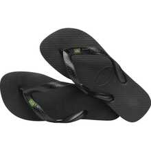 Havaianas Flag Flip Flops Brazil Black Traditional Flip Flops Sandal Men Women Cheap Soft Original - Black - View 5