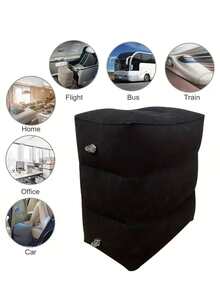 1pc Inflatable Foot Rest Pillow For Travel, Press-type Inflatable, Ultra Light Foldable, For Airplane Train For Car For Travel Business For Siesta, Adjustable Inflatable Footrest Stool For Men and Women Travel Essentials