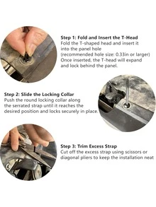 100PCS Nylon Heavy Duty Zip Ties For Car | Automotive Cable Ties Strong Hold, Universal Fastener For Bumper/Wheel Well/Door Panel, Easy To Install Auto Trim Accessories - Multicolor - View 4