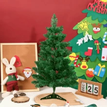 聖誕樹 90cm-240cm全新仿真聖誕樹 大型仿真聖誕樹，採用堅固的3D結構和耐用底座 - 逼真的全覆蓋樹枝，適合戶外使用，預裝裝飾品（兼容）- 耐用的塑料/金屬聖誕樹 採用堅固的防風結構，易於裝飾。非常適合客廳、後院等場所，營造鬱鬱蔥蔥的氛圍 - 綠色 - 查看 4