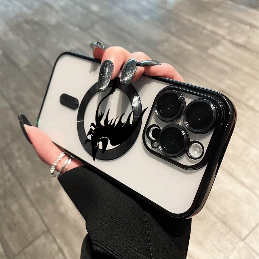 Teléfono con lente magnética electrochapada y diseño todo incluido en color negro. Compatible con carga inalámbrica magnética y compatible con phone 16 Pro Max, 16, 15 Pro, 14, 14 Plus/14 Pro Max, 13, 13 Pro, 12 Pro, 11/11 Pro y la serie Pro. Es un excelente teléfono para amigos, cumpleaños y festividades. - Negro - Ver 1