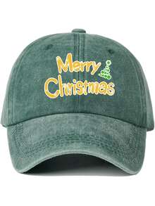 圣诞快乐！1 件创意印花棒球帽，男女同款软顶帽，时尚休闲太阳帽，纯色弧形帽檐帽 - 彩色 - 查看 21