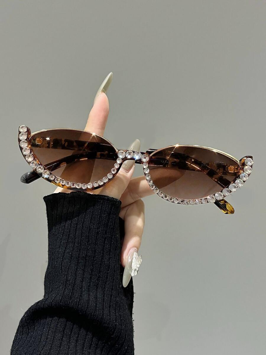 1pc Retro Cat Eye Small Frame Glasses, Y2K Style For Women, Fashion Accessory For Casual, Outdoor, Summer, Autumn/Winter, Beach, Business, Gift, Suitable For Daily Wear, Beach, Travel - Multicolor - View 1