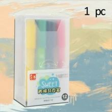 WUQIANNIAN 12/24/36/48 piezas Bolígrafo marcador acrílico de colores para álbum de fotos, manualidades, periódico, DIY, pintura especial, notas, números, resaltador de color, relleno, grafiti, pintura impermeable, temporada de regreso a clases