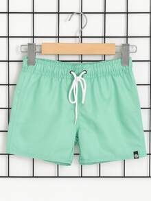 Tactel Elastane Children's Shorts For Boys, Youth, 4 To 14 Years Old, Beach Shorts - Màu xanh bạc hà - Xem 1