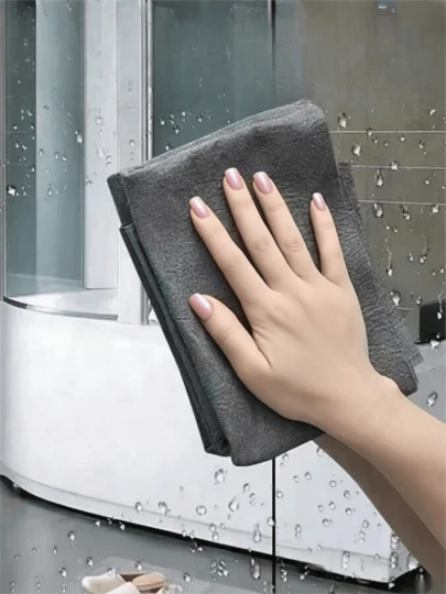 Magical Cleaning Cloth, Streak-Free Glass Cleaning Cloth, Mirror Cleaning Cloth, Reusable Super Soft Microfiber Towel, Streak-Free And Waterless, Suitable For Windows, Mirrors, Car Washing, Kitchen And Bathroom Surfaces, Thickened Scratch-Resistant Magical Super Fiber Cleaning Cloth For Home Glass And Mirror Wiping