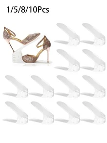 可调节鞋架，节省空间的双层鞋架，坚固耐用，可放置高跟鞋和运动鞋，整洁时尚的鞋柜，可堆叠鞋盒架，鞋架收纳，节省空间的鞋架，鞋柜 - 彩色 - 查看 8