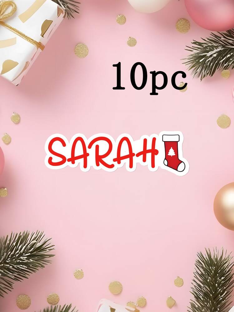 5/10/20 Miếng dán nhãn nền trắng họa tiết Giáng sinh tùy chỉnh, Nhãn dán tên và văn bản Giáng sinh cá nhân hóa, Nhãn dán quà tặng Giáng sinh cá nhân hóa - Nhiều màu - Xem 15