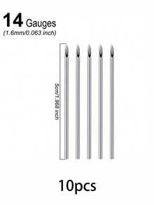 Blue Genie 10/20 件身体穿孔针 12G 13G 14G 15G 16G 18G 不锈钢一次性耳鼻肚脐乳头唇穿孔针