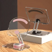 360° Rotation Tablet Desktop Stand Suitable For IPad Pro 9.7 Air 4 5 Mini 6 11 Mi Pad Transparent Acrylic Desktop Phone Stand