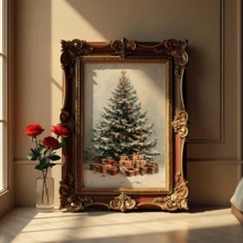 لوحة جدارية فنية عتيقة، لوحة كانفاس لشجرة عيد الميلاد والهدايا العتيقة، ديكور لوحة شجرة عيد الميلاد، ديكورات عيد الميلاد، هدية عطلة مثالية، مجموعة لوحة كانفاس عالم الشتاء الساحر، موضوع احتفالي، مؤطرة أو غير مؤطرة، ديكور غرفة، ديكور المنزل، ديكور شقة الطالب الجامعي، هدايا لديكور الجدران في الفندق، المنزل، هدية مثالية لتدفئة المنزل، غرفة المعيشة، غرفة النوم، الحمام والمكتب