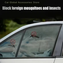 4-Pack Car Curtains - Foldable Sunshade Mosquito Net, Black Mesh, Heat And Insect Protection, Privacy Barrier For All Vehicles, Durable Fabric, Easy Storage, Foldable Design, Sturdy Construction, Family Car - 4pcs - 查看 7