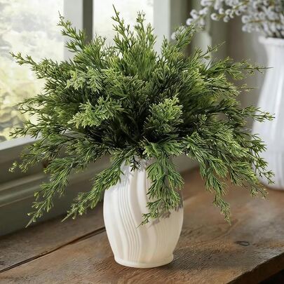 20 Pcs Artificial Pine Sprigs Faux Greenery Stems Pine Pick Plastic Christmas Decor - DIY Holiday Accessories