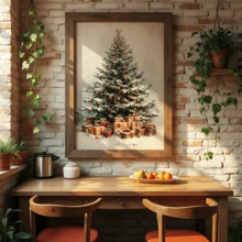 لوحة جدارية فنية عتيقة، لوحة كانفاس لشجرة عيد الميلاد والهدايا العتيقة، ديكور لوحة شجرة عيد الميلاد، ديكورات عيد الميلاد، هدية عطلة مثالية، مجموعة لوحة كانفاس عالم الشتاء الساحر، موضوع احتفالي، مؤطرة أو غير مؤطرة، ديكور غرفة، ديكور المنزل، ديكور شقة الطالب الجامعي، هدايا لديكور الجدران في الفندق، المنزل، هدية مثالية لتدفئة المنزل، غرفة المعيشة، غرفة النوم، الحمام والمكتب
