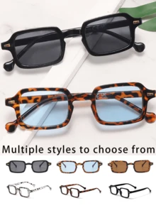 New Box Retro Fashion Glasses Candy Color Cross Border Hot Selling Fashion Glasses Women's Fashion Ins Versatile Frame Eyes,Geometric Plastic Full Frame Multicolor Leopard Retro Personalized Women Fashion Glasses For Holiday Gift Street Snap Tropical Beach Vacay Going Out Outfit Appointment Outfits Fashion Accessories ,Back To School,Preppy Style,School Look - Multicolor - View 1