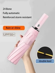 24 Ribs Extra Large Windproof Automatic Umbrella - , Portable, Waterproof Folding Business Umbrella, Suitable For Outdoor Activities And Daily Use - Customizable Umbrella Fabric, Rib Color, English Letter Pattern Design, Button Shape And Color,Mother's Day Gift,Bedroom Decor,Garden,Kitchen Decor,Summer,Beach,Travel Essentials,Room Decor,Squishy,Graduation,Outdoor,Garden,Travel Essentials,Portable Essentials,Beach Essentials,Graduation Season,Commencement,Graduation Ceremony,Graduation Gift,Graduation Present,Graduation Gift,Graduation Present,Congrats Grad,Congratulations Graduate,Valedictorian,Finish School,Graduation Party,Outdoor Essentials,Travel Portable,Hiking Essentials,Camping Essentials,Portable Tools,Summer Essentails,Summer Portable,Umbrella / Compact Umbrella / Travel Umbrella / Windproof Umbrella / Folding Umbrella / Rain Umbrella / Automatic Umbrella / Uv Umbrella / Sun Umbrella /Umbrella - Multicolor - View 14