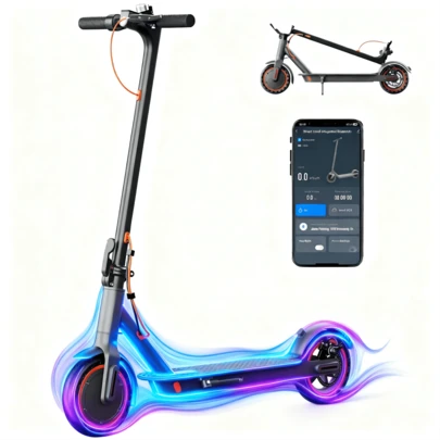  Scooter Eléctrico SEEMAR S3  Scooter Eléctrico Patín 500w 25km/h 7.8 Ah 36v Adultos Scooter Eléctrico Plegable Con App Iluminación Led Color Negro Con Pantalla Lcd Monopatin Electrico