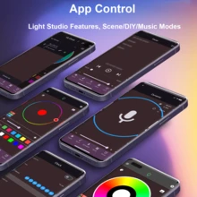 NBBUFF 3.28-100 英尺智能新奇 LED 灯，USB 供电 RGB 灯带，房间装饰照明，应用程序和遥控器，计时器，音乐同步，1600 万种颜色，100 多种场景，适用于卧室、电视、电脑背光、万圣节、圣诞节、派对、婚礼装饰 - TY-C Model - 查看 4