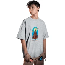 Camiseta Unissex Cristã Maria Nossa Senhora  Aparecida Premiun ref3956 - Cinza - Visão 2
