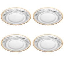 Set Of 4 Dessert Plates 20cm With Gold Rim By Imperatriz Wolff - trắng - Xem 1