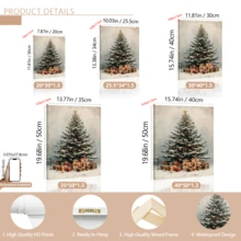 لوحة جدارية فنية عتيقة، لوحة كانفاس لشجرة عيد الميلاد والهدايا العتيقة، ديكور لوحة شجرة عيد الميلاد، ديكورات عيد الميلاد، هدية عطلة مثالية، مجموعة لوحة كانفاس عالم الشتاء الساحر، موضوع احتفالي، مؤطرة أو غير مؤطرة، ديكور غرفة، ديكور المنزل، ديكور شقة الطالب الجامعي، هدايا لديكور الجدران في الفندق، المنزل، هدية مثالية لتدفئة المنزل، غرفة المعيشة، غرفة النوم، الحمام والمكتب