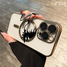 Teléfono con lente magnética electrochapada y diseño todo incluido en color negro. Compatible con carga inalámbrica magnética y compatible con phone 16 Pro Max, 16, 15 Pro, 14, 14 Plus/14 Pro Max, 13, 13 Pro, 12 Pro, 11/11 Pro y la serie Pro. Es un excelente teléfono para amigos, cumpleaños y festividades. - Negro - Ver 8