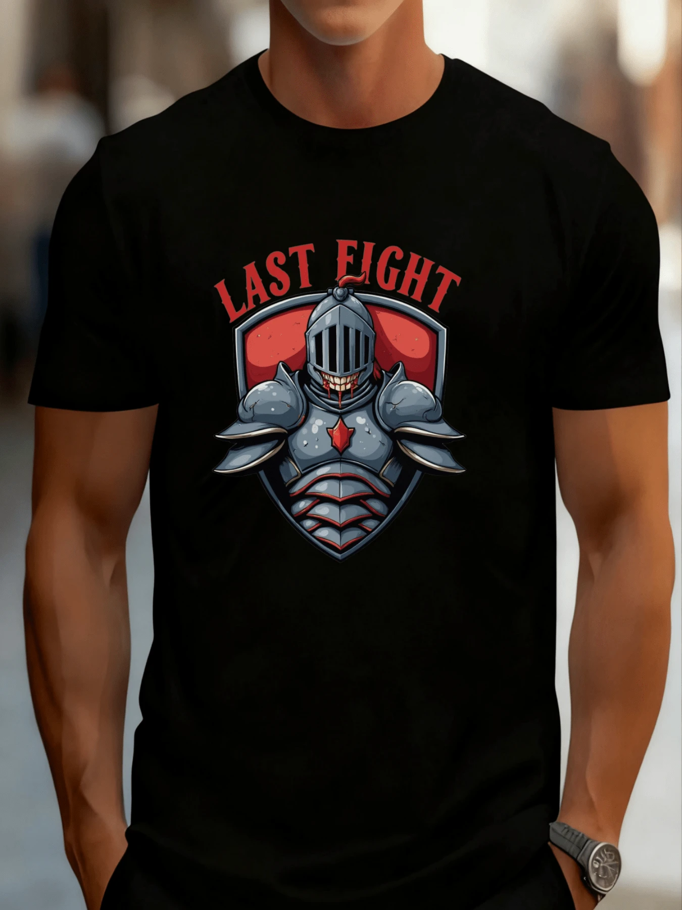 Camiseta de Hombre de Algodón de Manga Corta Estilo Impreso Absorbente de Sudor Cómoda Estilo Casual de Verano Versátil Adecuada para Todos los Tipos de Cuerpo - Negro - Ver 1