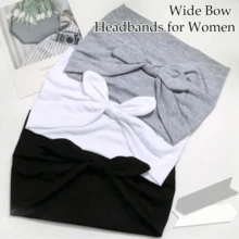 1/3/4/6pcs Women Bow Rabbit Ear Headbands, Boho Style Extra Wide Cute Rabbit Ear Knotted Headbands, Halloween Headpiece, Fall, Women Headwrap, Elastic Solid Bow Hair Accessories, Suitable For Fitness/Yoga/Sports/Outdoor, Solid Color Casual Headbands, All Season Winter Scarf Warm Hair Bands Women Bandana
