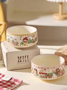 1 chiếc bát sứ hoạt hình dễ thương, thích hợp dùng cho tiệc trà chiều, các món tráng miệng, sữa chua, salad, cháo yến mạch ăn sáng, dùng tại nhà, nhà hàng, quán cà phê, cửa hàng tráng miệng, làm quà tặng, tiệc tùng. - Nhiều màu - Xem 10
