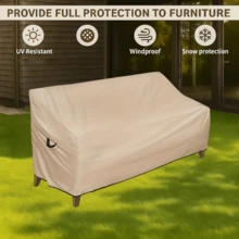 Durable Outdoor Sofa Cover - Heavy Duty 900D Oxford Fabric UV & Wind Resistant Patio Bench Cover With Handles - Fits 70"X30"X24"/35"(H) Loveseat - Stylish Protection For Garden, Patio, & Poolside Furniture,Beach,Summer,Vacation,Holiday,Travel Essential,Going Out Tops,Household Items - Khaki - View 4