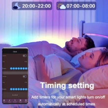 NBBUFF 3.28-100 英尺智能新奇 LED 灯，USB 供电 RGB 灯带，房间装饰照明，应用程序和遥控器，计时器，音乐同步，1600 万种颜色，100 多种场景，适用于卧室、电视、电脑背光、万圣节、圣诞节、派对、婚礼装饰 - TY-C Model - 查看 5