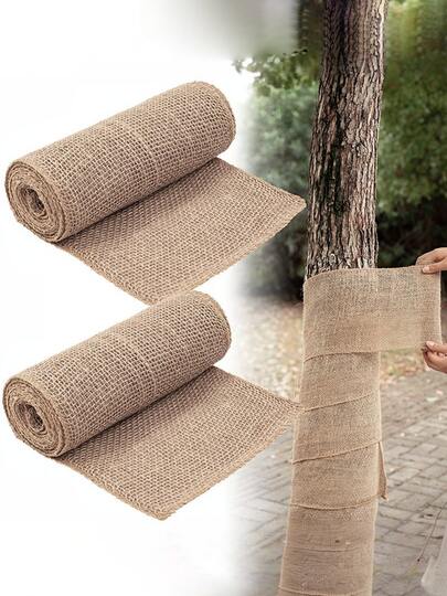 1 Roll Hemp Fabric Plant Protection Wrap, Reusable Breathable Tree Trunk Guard, Anti-Cold & Anti-Insect, Suitable For Seedlings, Grafting, Gardening, Applicable For Trees And Shrubs