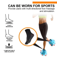 Ionic Massage Socks For Winter Outdoor Sports Cold And Windproof Warm Foot Care Massage Socks - 黑色 - 查看 6