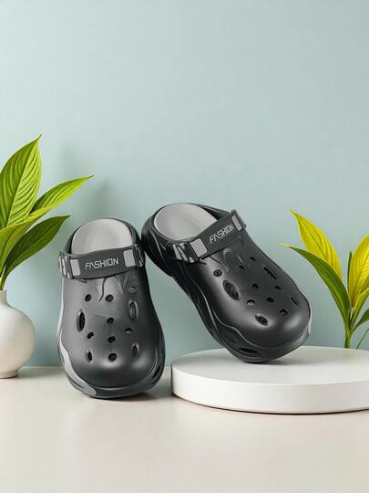 2025 New Men's Hole Shoes Fashion Simple Men's Style, Breathable And Comfortable, Simple, Couple Indoor And Outdoor Wear, Portable Popular Thick Sole Stepping Feeling.