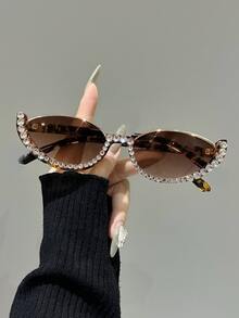 1pc Retro Cat Eye Small Frame Glasses, Y2K Style For Women, Fashion Accessory For Casual, Outdoor, Summer, Autumn/Winter, Beach, Business, Gift, Suitable For Daily Wear, Beach, Travel - Multicolor - View 12
