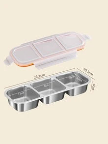 Edelstahl Snackbox mit Deckel, wiederverwendbar, 3/2 Fach Lebensmittelaufbewahrungsbox, Picknick Lunchbox, auslaufsichere Lunchbox, mikrowellen-, ofen-, kühlschrankgeeignet und spülmaschinenfest, geeignet für Schule, Reisen und Essengehen