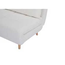 Sofá cama individual plegable compacto color blanco, diseño moderno para sala y dormitorio, mueble funcional, resistente y fácil de combinar y instalar en espacios reducidos - Beis - Ver 11
